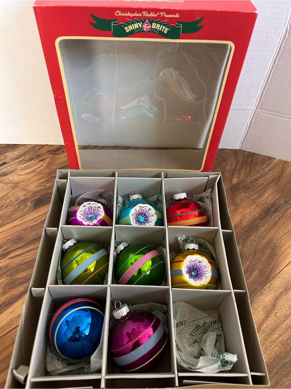 Christopher Radko Shiny Brite Ornaments Indented and Round